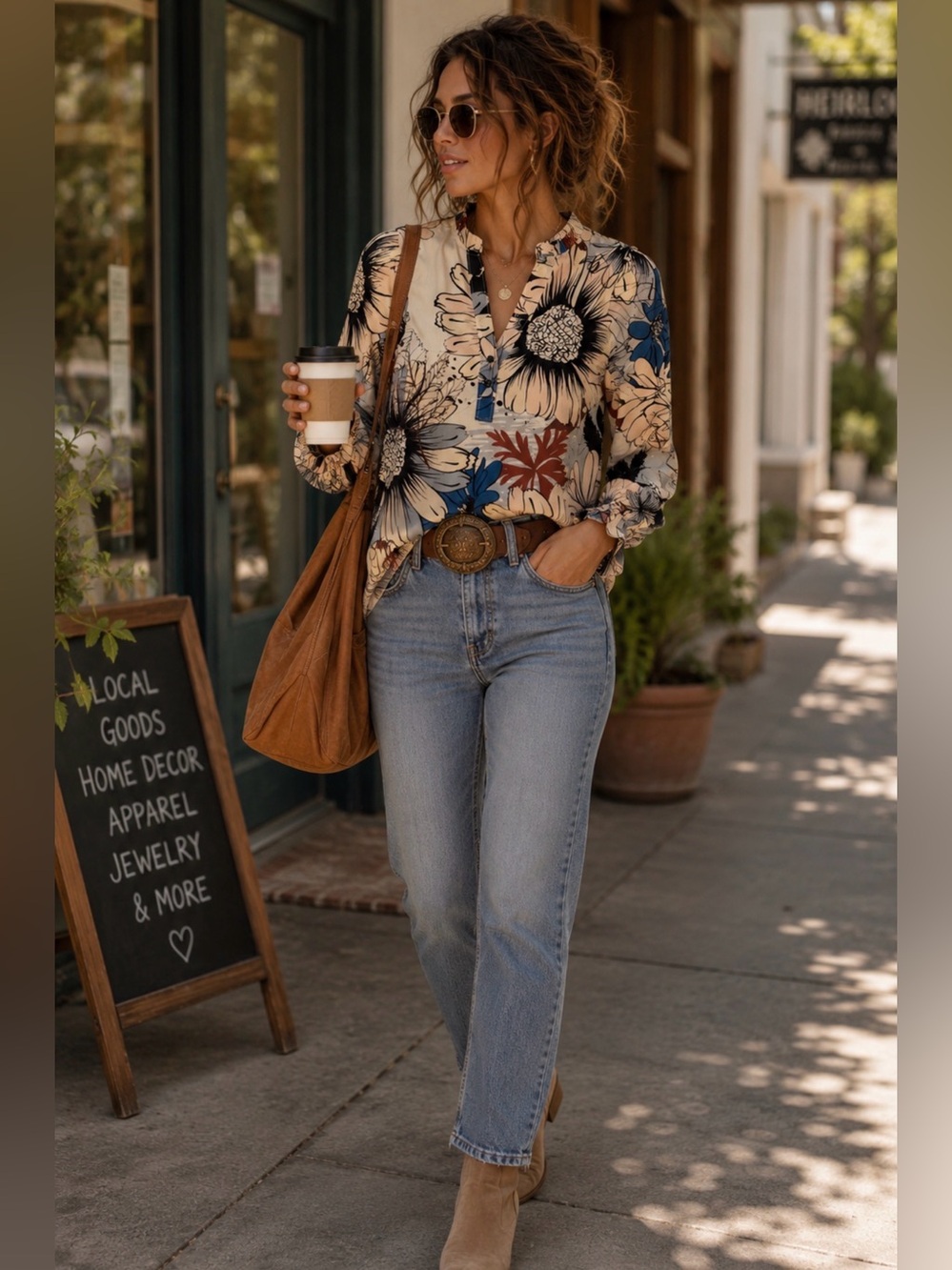 New‼️ Maude Vivante Ashley Outline Floral Blouse Anthropologie